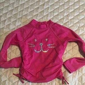 Lands' End Pink Rashguard Swim Shirt with UV Protection